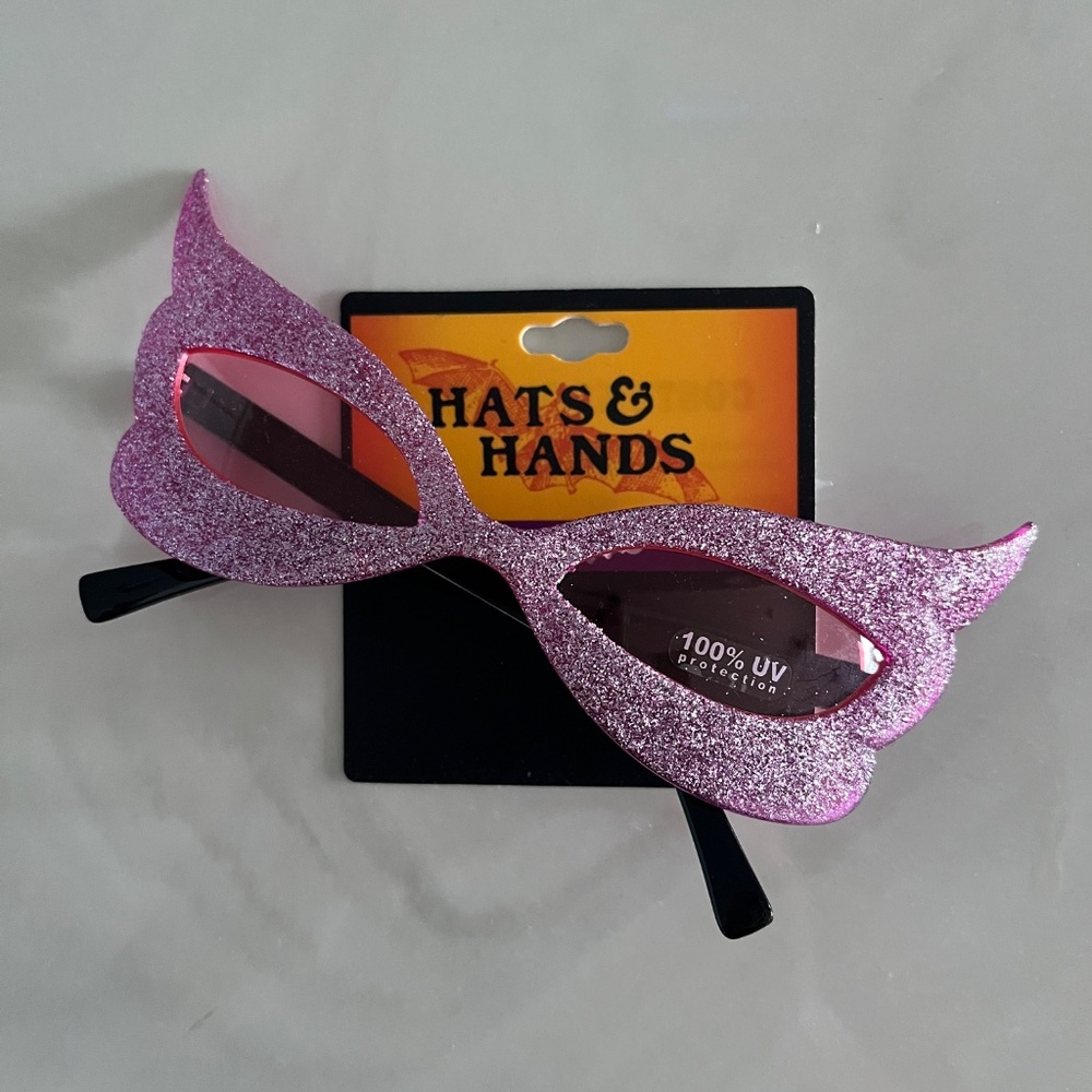 NWT Pink Glitter Cat Eye Sunglasses UV Protection Y2K Whimsigoth